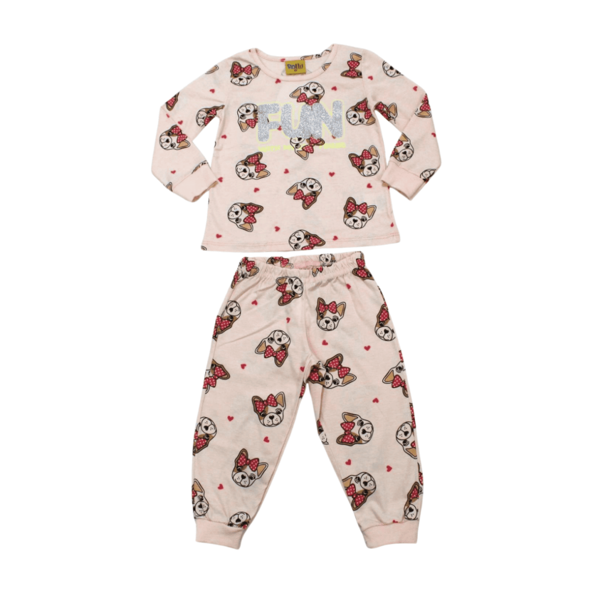 Pijama Malha Longo Feminino Estampa  Fun Brilha no Escuro 23193 – Rollu