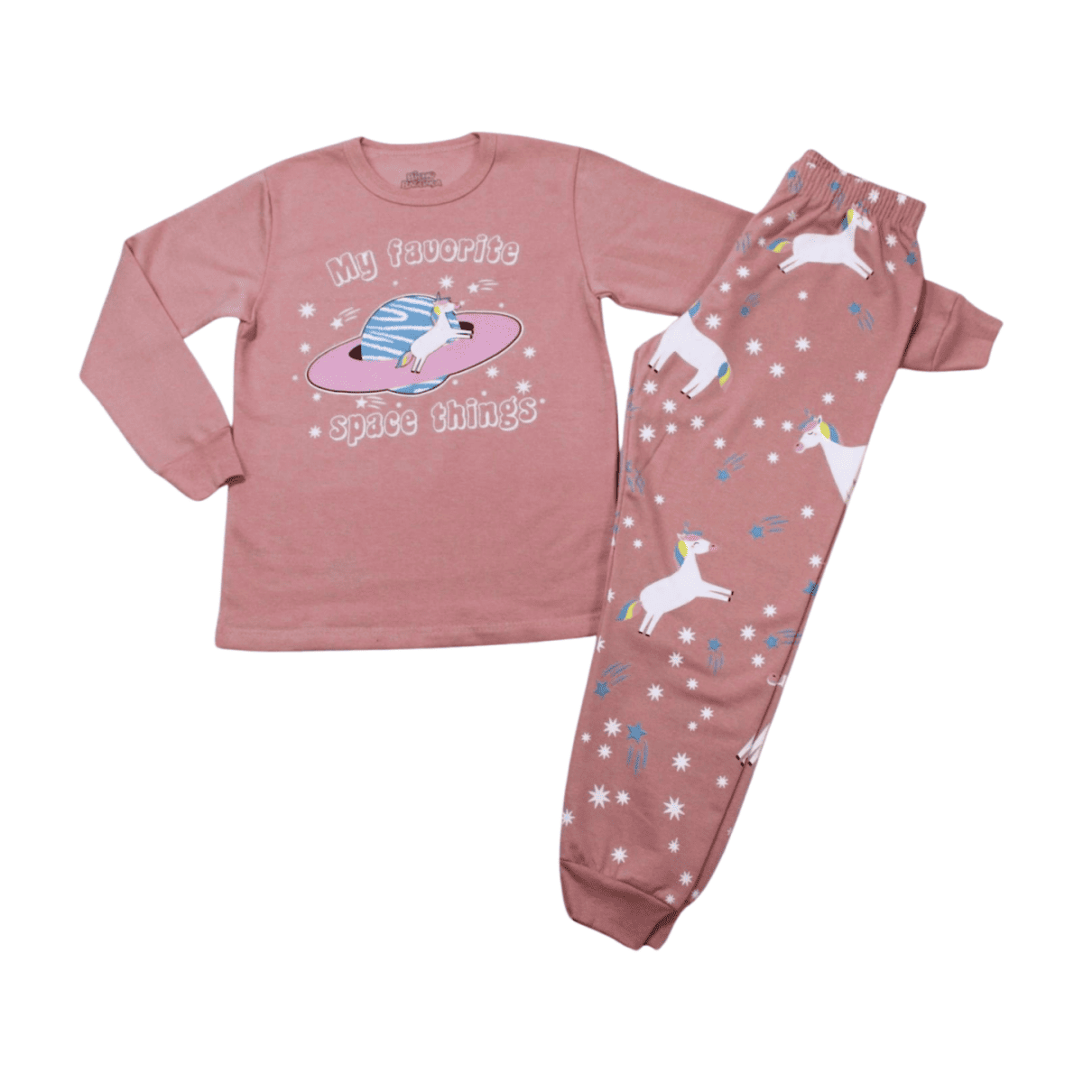 Pijama Moletom Feminino Estampa Unicórnio Brilha no Escuro 9278 - Bicho Bagunça