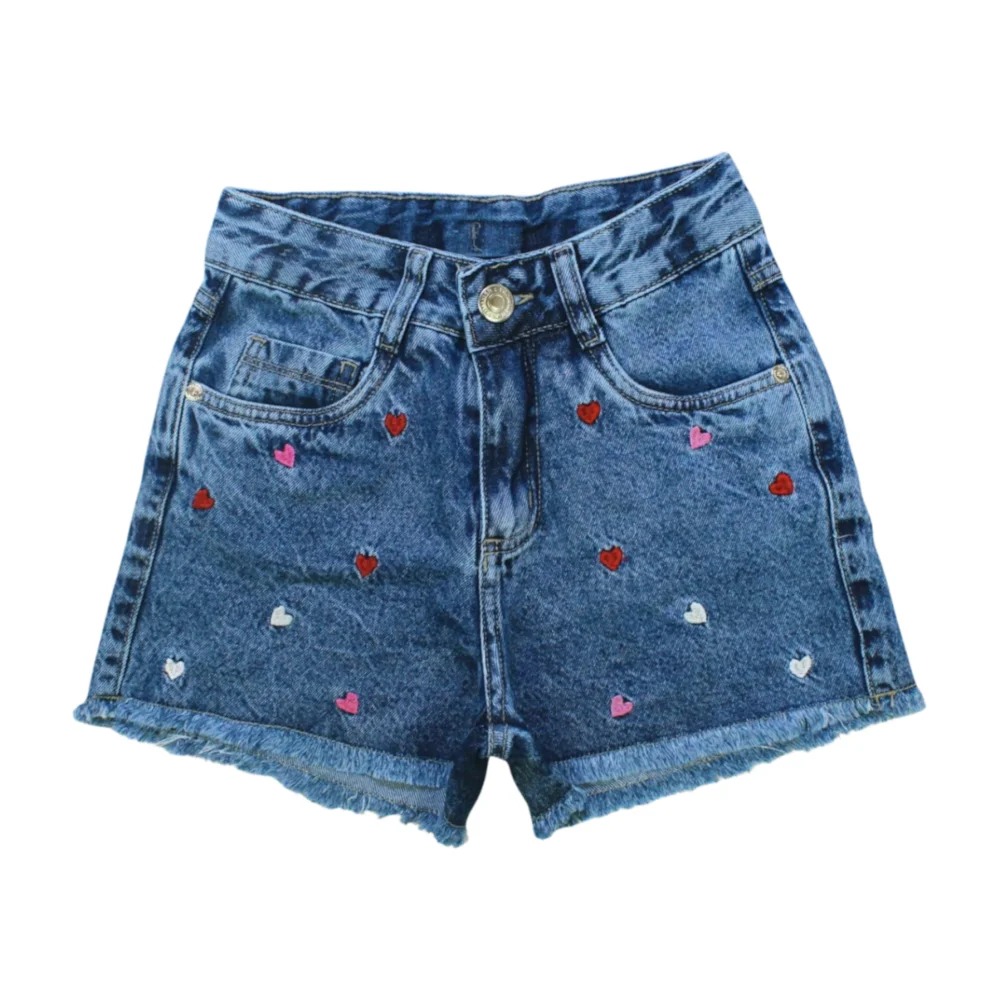 Shorts Jeans Bordado Coração 3588 – Frommer