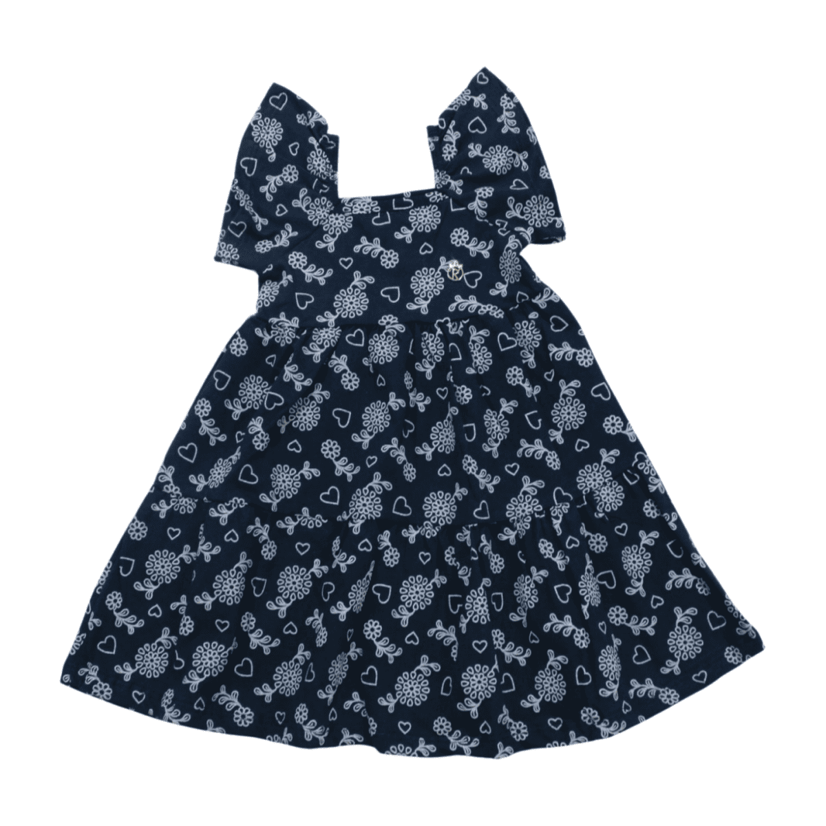 Vestido Cavado Estampado Corações 22110 - Rollu