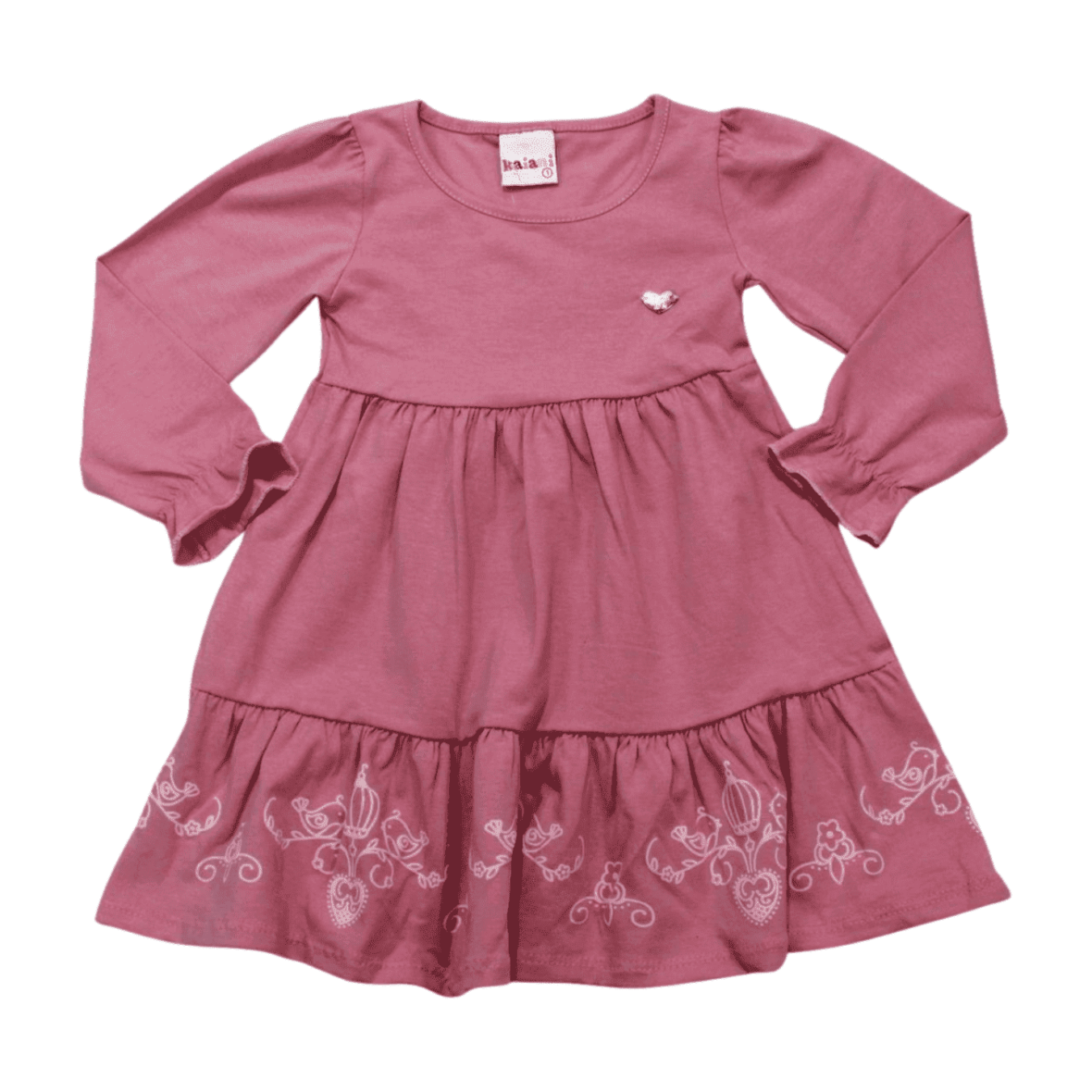 Vestido Manga Longa com Estampa na Barra 11675 – Kaiani