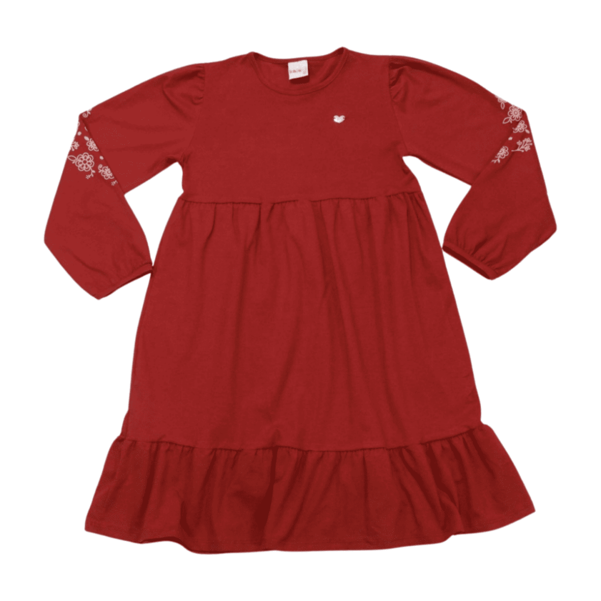 Vestido Manga Longa Detalhes Flores nas Mangas 11693 – Kaiani